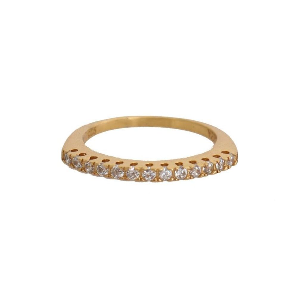 Nialaya Gold Authentic Womens Clear CZ Gold 925 Silver Ring